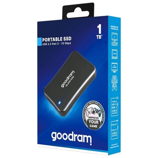 GoodRam Externe HL200 SSD PORTABLE USB-C, 512 Go - Pcmaroc